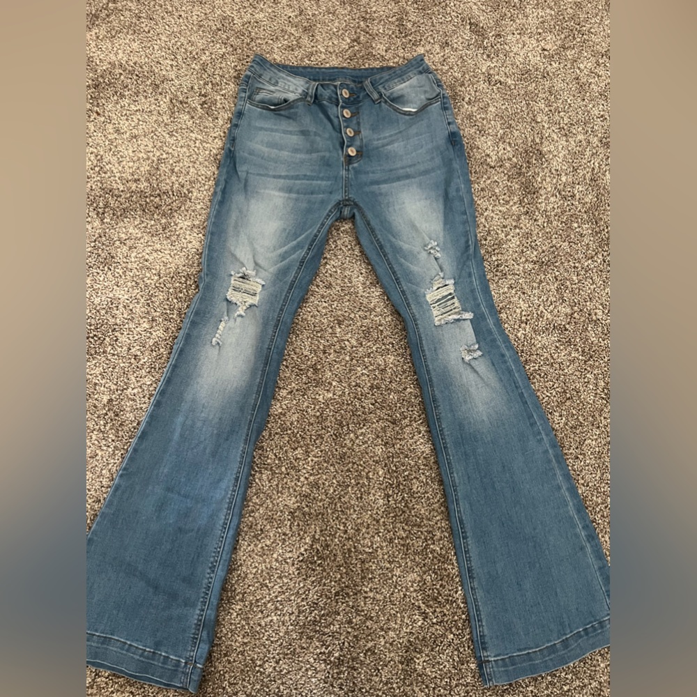 Blue bell bottom jeans